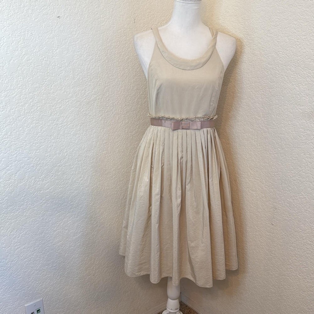 Anthropologie Moulinette Soeurs Pleated‎ Bow Dress